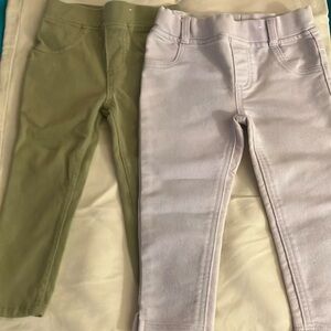 Kids' Stylish Pants Set - White and Green